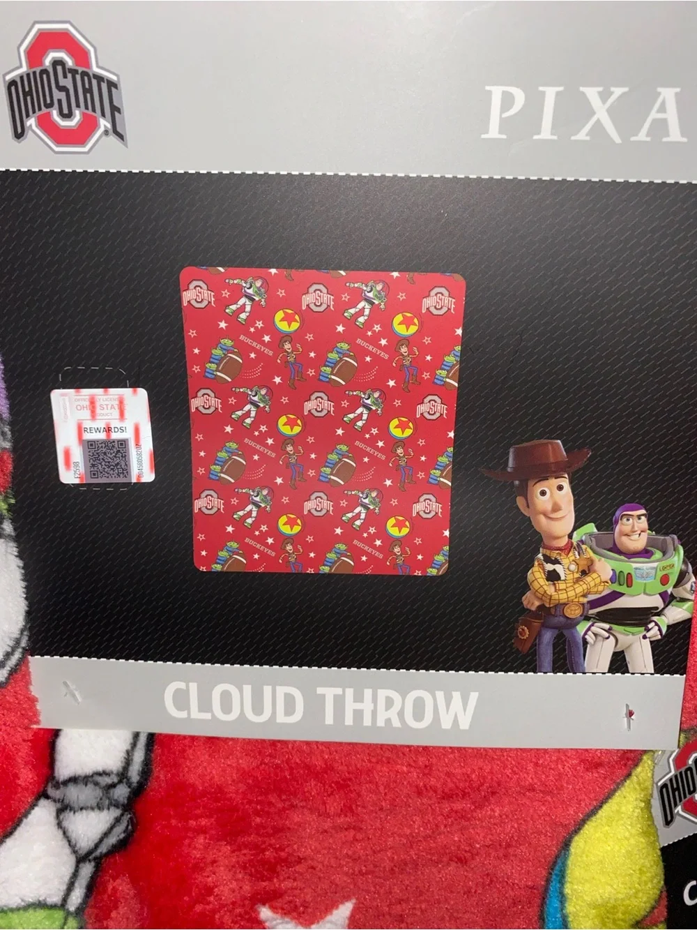Pixar x Ohio State Toy Story Red Cloud Throw Blanket